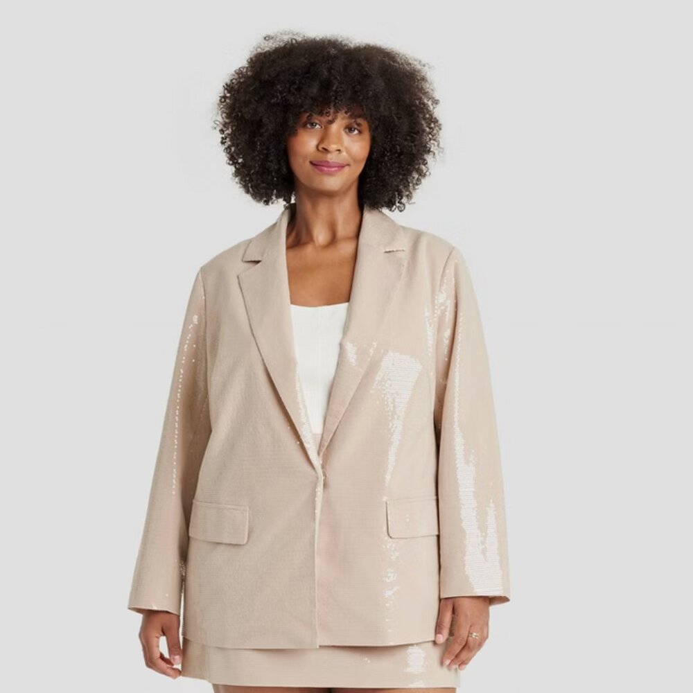 a new day Beige Sequin Blazer